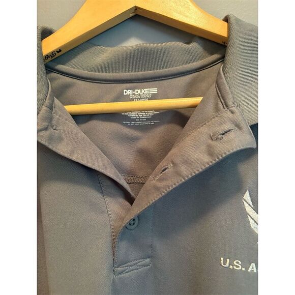 Dri Duke Men's 2XL Gray Polo Shirt US Air Force Embroidered Emblem - Picture 3 of 6